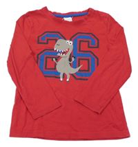 Červené triko s dinosaurem C&A