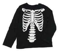 Černé triko s kostrou H&M