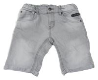 Šedé riflové slim fit kraťasy 