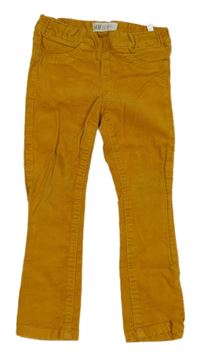Hořčicové elastické manšestráky H&M