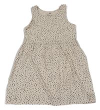 Béžové puntíkaté bavlněné šaty H&M