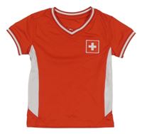 Červeno-bílé sportovní tričko - Švýcarsko