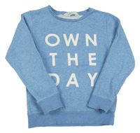 Modrá melírovaná mikina s nápisem H&M