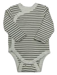Smetanovo-khaki pruhované zavinovací body Primark