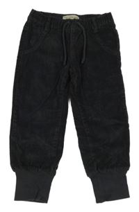 Antracitové cuff podšité manšestráky POCOPIANO