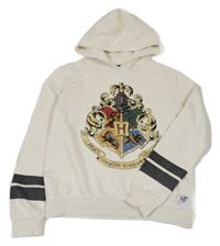 Smetanová crop mikina Harry Potter s kapucí 