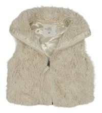 Béžová kožešinová podšitá crop vesta H&M