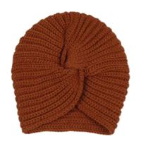 Hnědá pletená turbanová čepice F&F