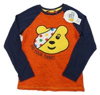 Nové - Oranžovo-tmavomodré triko s Pudseym George