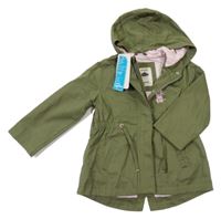 Nové - Khaki plátěná podzimní parka s nápisem a kapucí LC Waikiki 