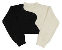 Smetanovo-černý crop svetr H&M