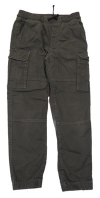Tmavošedé cargo cuff rifle s úpletovým pasem H&M