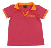 Fuchsiové sportovní polo tričko s nápisem Ergeenomixx