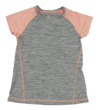Šedo-růžové melírované sportovní tričko H&M