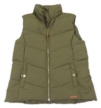 Khaki šusťáková zateplená vesta H&M