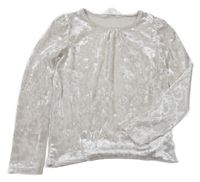 Bílé sametové triko H&M