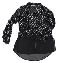 Černá tunika se srdíčky a tylem H&M