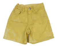 Žluto-bílé batikované riflové kraťasy H&M