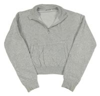 Šedá melírovaná crop mikina H&M