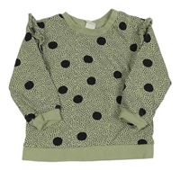 Zelená puntíkatá mikina s volánky H&M