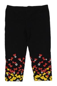 Černé capri legíny se srdíčky Topolino