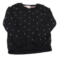 Černá vzorovaná mikina se srdíčky H&M