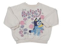 Krémová mikina s Bluey a květinami