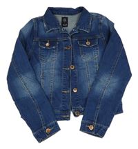 Tmavomodrá riflová crop bunda Denim Co.