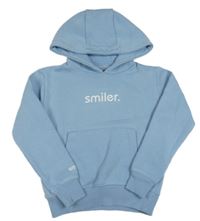 Světlemodrá mikina s klokankou a kapucí Smiler