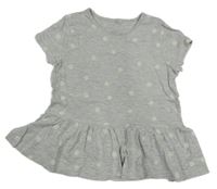 Šedá melírovaná peplum tunika s puntíky George