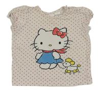 Smetanové puntíkaté tričko s Hello Kitty H&M