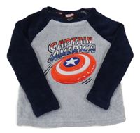 Šedo-tmavomodré chlupaté pyžamové triko s Marvel Primark