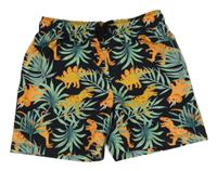 Černé plážové kraťasy s dinosury H&M