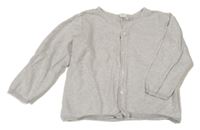 Světlešedý melírovaný propínací svetr H&M