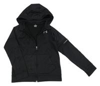 Černá thermo propínací mikina s kapucí UNDER ARMOUR