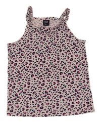 Růžovo-tmavomodrý top s leopardím vzorem Kiki&Koko