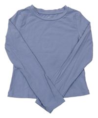 Modrošedé crop triko H&M
