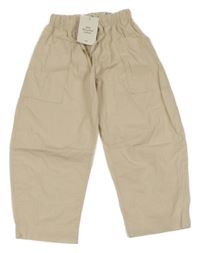 Nové - smetanové cargo plátěné kalhoty H&M