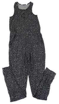 Černý lehký kalhotový overal s hvězdami H&M