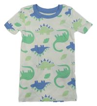 Bílo-modro-zelené tričko s dinosaury Primark