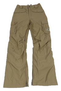 Khaki šusťákové cargo oteplovačky s cvočky 