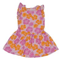 Růžovo-fialovo-oranžové šaty s listy Primark