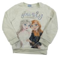 Světlebéžová chlupatá mikina s Frozen Disney