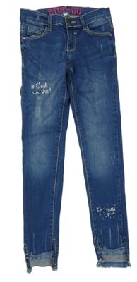 Tmavomodré slim fit rifle 