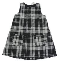 Černo-bílé kostkované pletené šaty H&M