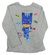 Šedé melírované triko PJ Masks