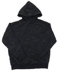 Černo-šedá vzorovaná mikina s kapucí H&M