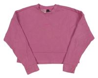 Růžová crop mikina s logem Adidas