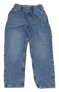 Modré papeer bag relaxed fit waist rifle H&M