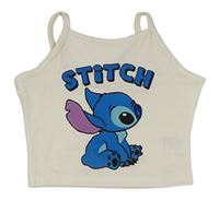 Smetanový crop top se Stitchem